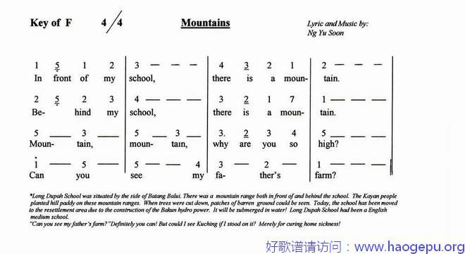 Mountains歌谱