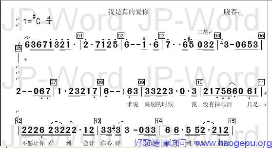 我是真的爱你 2歌谱
