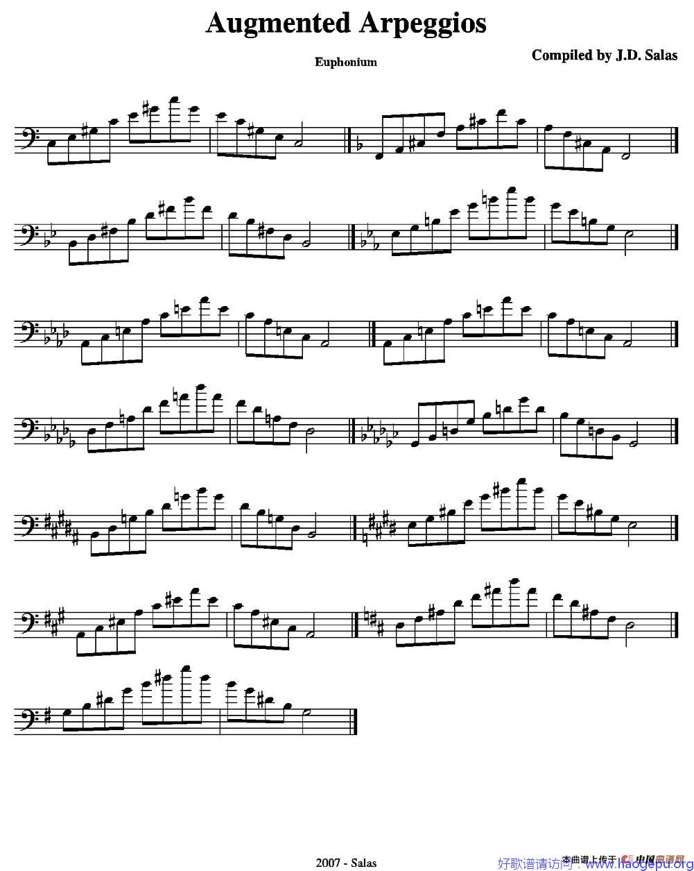 Augmented Arpeggios - Euphonium(上低音号练习教材选曲)歌谱