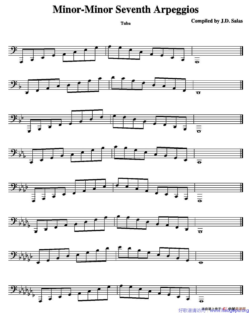 Minor-Minor 7th Arpeggios - Tuba(大号练习教材选曲)歌谱