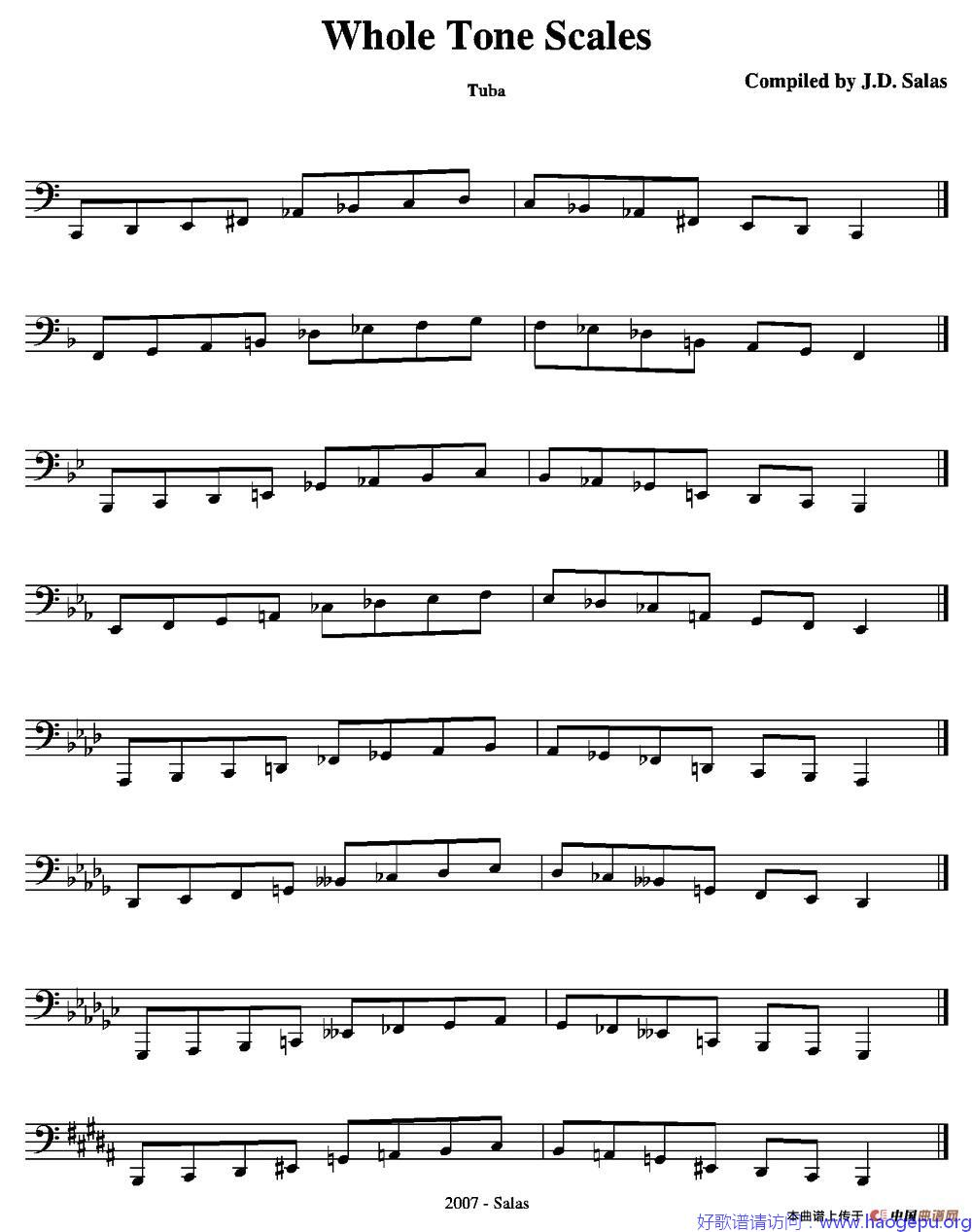 Whole-Tone Scales - Tuba(大号练习教材选曲)歌谱